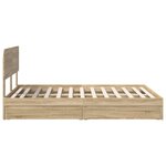 vidaXL Lit de Rangement Chêne Sonoma 140 x 200 cm Bois d'ingénierie