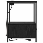 vidaXL Cabinet de chevet avec tiroir 2 Pièces Chêne noir 42 x 41 x 56 cm