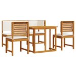 vidaXL Ensemble bistro de jardin 4 Pièces Marron Bois d'acacia massif