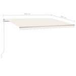 vidaXL Auvent manuel rétractable avec LED 400x300 cm Crème