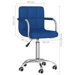 vidaXL Chaise pivotante de bureau Bleu Tissu
