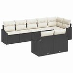 vidaXL Ensemble de canapé de jardin 8 Pièces Noir Poly rotin