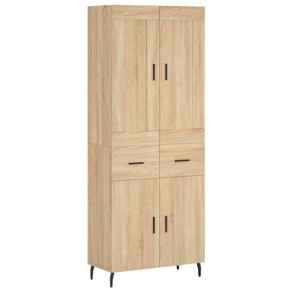 vidaXL Buffet haut Chêne sonoma 69 5x34x180 cm Bois d'ingénierie