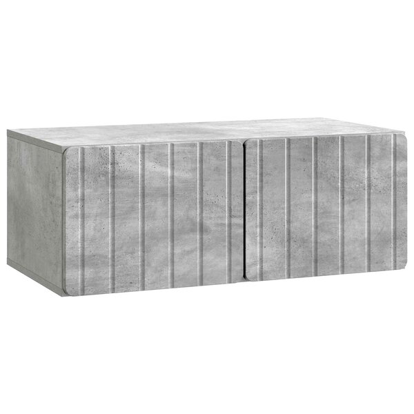 vidaXL Meuble TV mural Gris béton 78 5 x 41 x 30 cm Bois d'ingénierie