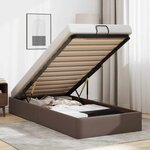 vidaXL Cadre de lit ottoman sans matelas marron 100x200 cm similicuir