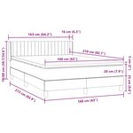 vidaXL Sommier à lattes de lit et matelas bleu foncé 160x210cm velours