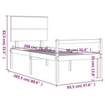 vidaXL Lit pour personne âgée et tête de lit 90x200 cm bois massif