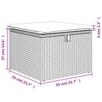 vidaXL Tabouret de jardin avec coussin Marron 55x55x37 cm Résine tressée