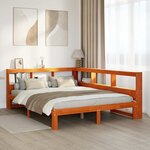vidaXL Lit bibliothèque sans matelas cire marron 140x190 cm pin massif