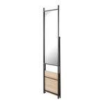 Miroir sur pied avec une étagère chamois 150 x 44 x 60 cm noir effet chêne 03_0007966