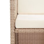 vidaXL Salon de jardin avec coussins 15 Pièces Résine tressée Beige