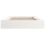 vidaXL Cadre de lit Blanc 135x190 cm Double Bois massif