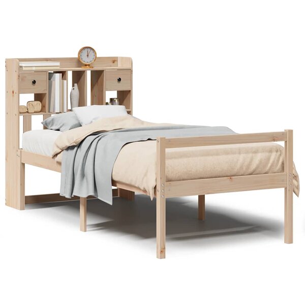 vidaXL Lit bibliothèque sans matelas 75x190 cm bois de pin massif
