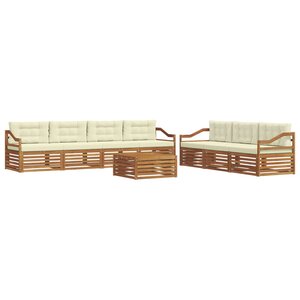vidaXL Ensemble de canapés d'extérieur 8 pc Naturel et Crème