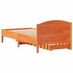 vidaXL Cadre de lit sans matelas cire marron 90x190 cm bois pin massif
