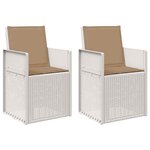 vidaXL Chaises de jardin salle à manger 2 Pièces Blanc et taupe PP