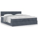VidaXL Cadre de lit ottoman avec matelas gris foncé 160x200 cm velours