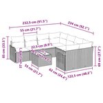 vidaXL Ensemble de canapé de jardin 9 Pièces Noir 55 x 55 x 37 cm