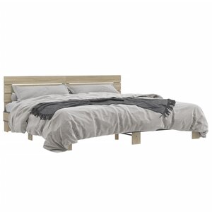vidaXL Cadre de lit sans matelas chêne sonoma 200x200 cm