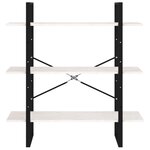 vidaXL Bibliothèque à 3 niveaux Blanc 100x30x105 cm Bois de pin massif