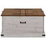 vidaXL Coffre de rangement HALDEN blanc 91x91x47 cm bois massif pin