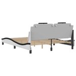 vidaXL Cadre de lit Viana sans matelas blanc et noir 160x200 cm similicuir