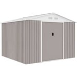 Abri de jardin en métal 7 06 m² - 277 x 255 x 202 cm - Kit d'ancrage inclus - Taupe