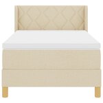 vidaXL Lit box spring avec matelas - Crème  100 x 200 cm  Tissu
