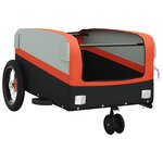 vidaXL Remorque de vélo noir et orange 30 kg fer