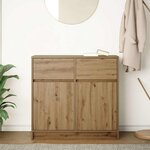 vidaXL Buffet avec tiroir chêne artisanal 80x34x76cm bois d'ingénierie