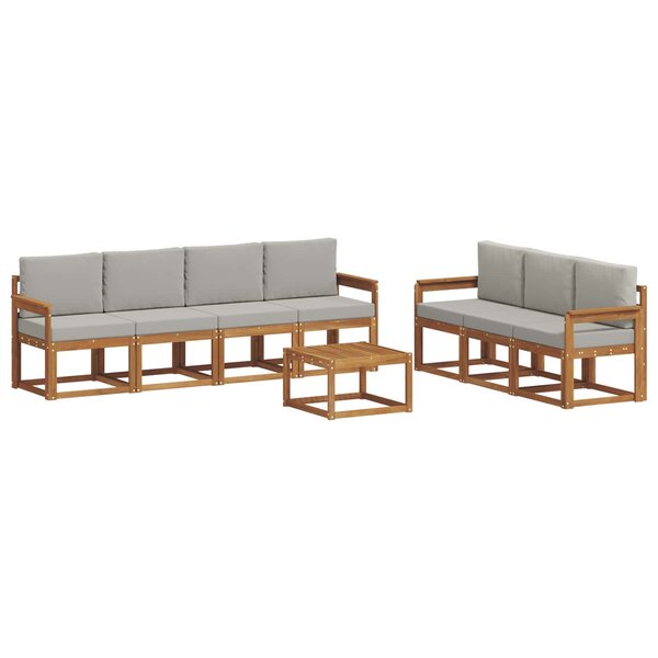 vidaXL Ensemble de canapés d'extérieur 8 pc Gris Naturel et Clair