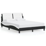 vidaXL Cadre de lit sans matelas noir et blanc 140x200 cm similicuir