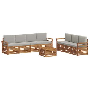 vidaXL Ensembles de canapés avec coussin 8 Pièces Gris Naturel et Clair