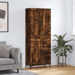 vidaXL Buffet haut Chêne fumé 69 5x34x180 cm Bois d'ingénierie