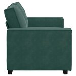 vidaXL Canapé à 2 places Vert foncé 120 cm Velours