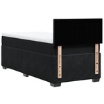 vidaXL Sommier à lattes de lit avec matelas noir simple velours