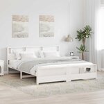 vidaXL Cadre de lit Blanc 180 x 200 cm Bois massif en pin