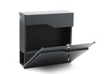 Boîte aux lettres murale ou sur pied design et Porte-journaux  Verrouillable  Gris anthracite  Acier galvanisé  370 x 105 x 370 mm