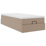 VidaXL Cadre de lit ottoman et matelas cappuccino 100x200cm similicuir