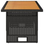 vidaXL Table de jardin noir 100x50x43/63 cm acacia et résine tressée