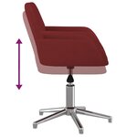 vidaXL Chaises pivotantes à manger lot de 2 Rouge bordeaux Tissu