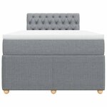 vidaXL Sommier à lattes de lit et matelas gris clair 120x190 cm tissu