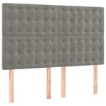 vidaXL Sommier à lattes de lit et matelas Gris clair 140x190cm Velours