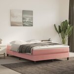 vidaXL Sommier à lattes de lit avec matelas Rose 140x200 cm Velours
