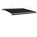 vidaXL Auvent manuel rétractable avec LED 4x3 5 m Anthracite