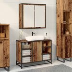 vidaXL Armoire Miroir de Salle de Bain Bois ancien 65 x 20 x 60 cm