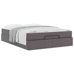 vidaXL Cadre de lit avec matelas Gris 160 x 200 cm Faux cuir