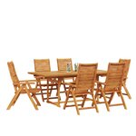 vidaXL Ensemble de salle à manger pour jardin 7 Pièces Marron