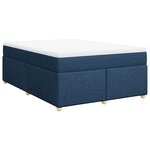 vidaXL Sommier à lattes de lit avec matelas Bleu 140x190 cm Tissu