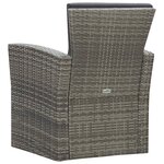 vidaXL Salon de jardin 4 Pièces avec coussins Résine tressée Gris